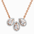 0.73 Carat Pear Trio Pendant Necklace 14K - Rose Gold