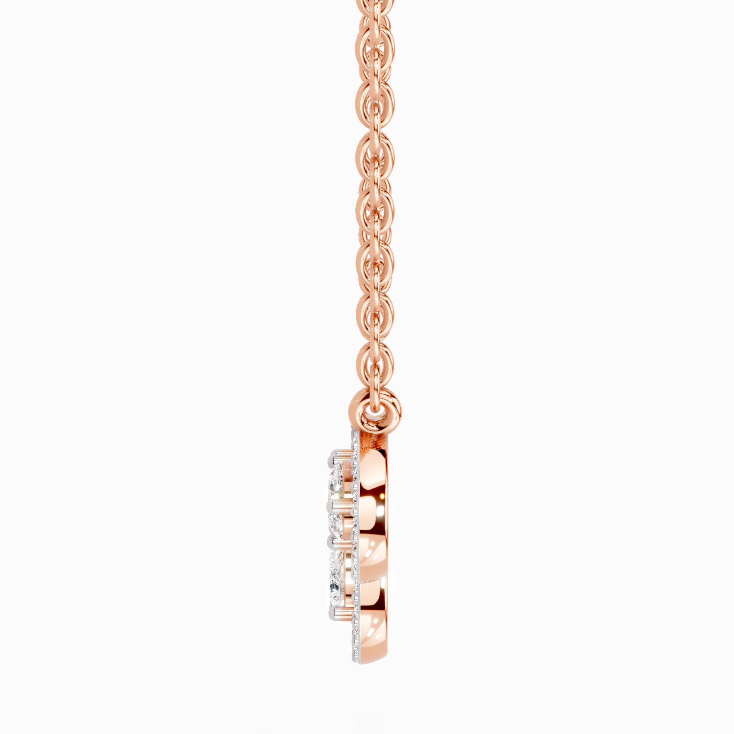 0.73 Carat Pear Trio Pendant Necklace 14K - Rose Gold
