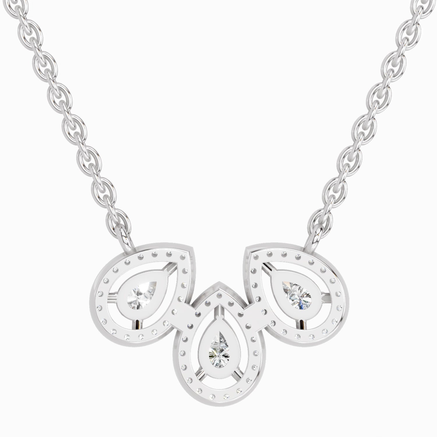 Timeless Pear Trio Diamond Necklace