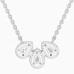 0.73 Carat Pear Trio Pendant Necklace 14K - White Gold