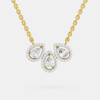 0.73 Carat Pear Trio Pendant Necklace 14K