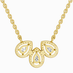 0.73 Carat Pear Trio Pendant Necklace 14K