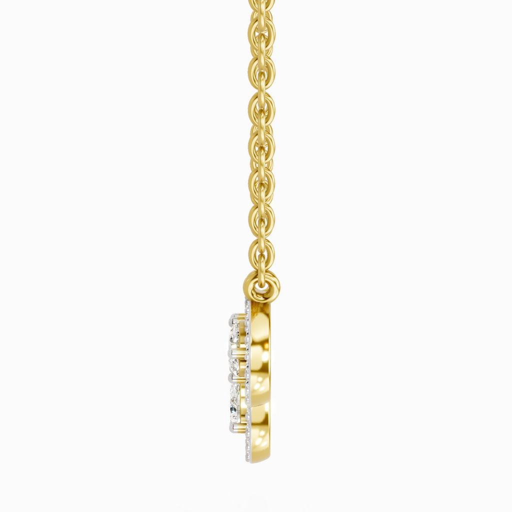 0.73 Carat Pear Trio Pendant Necklace 14K