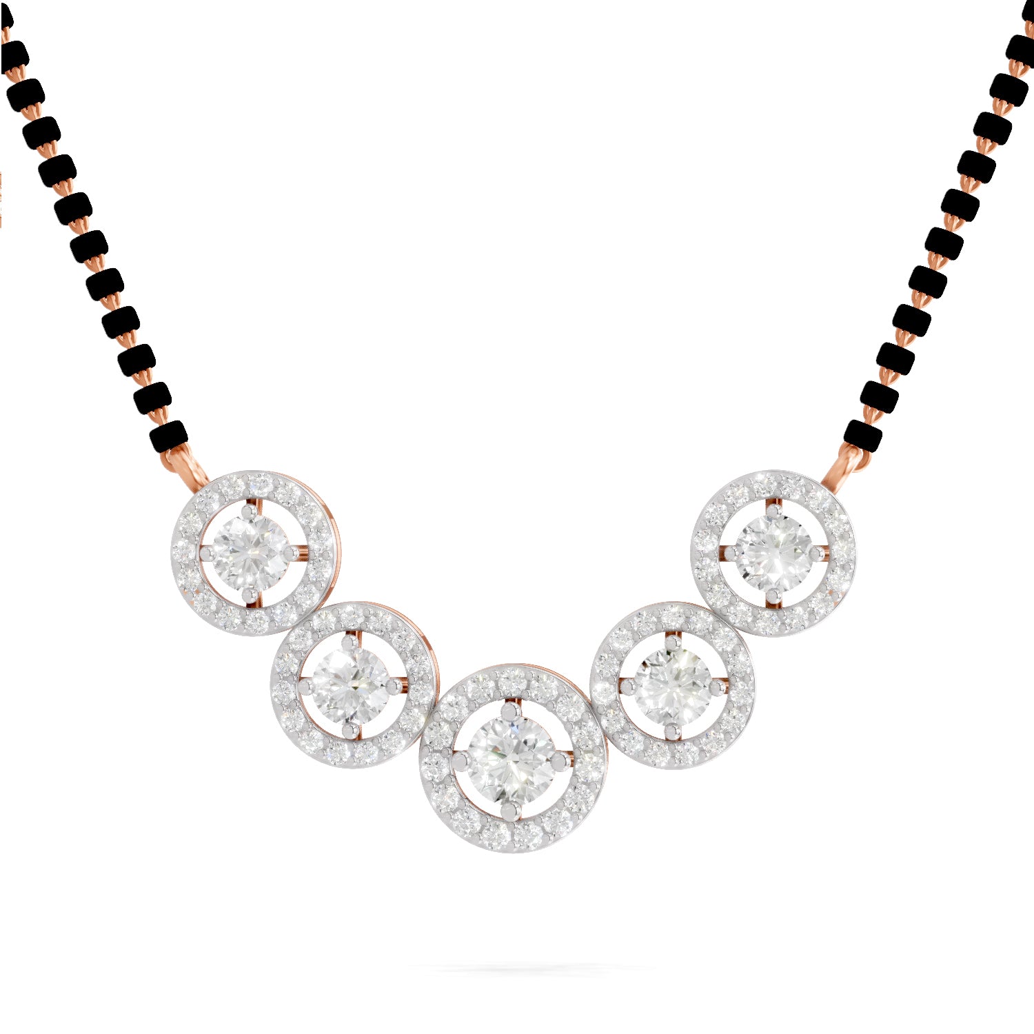 1 Carat Halo Diamond Necklace 14K - Rose Gold