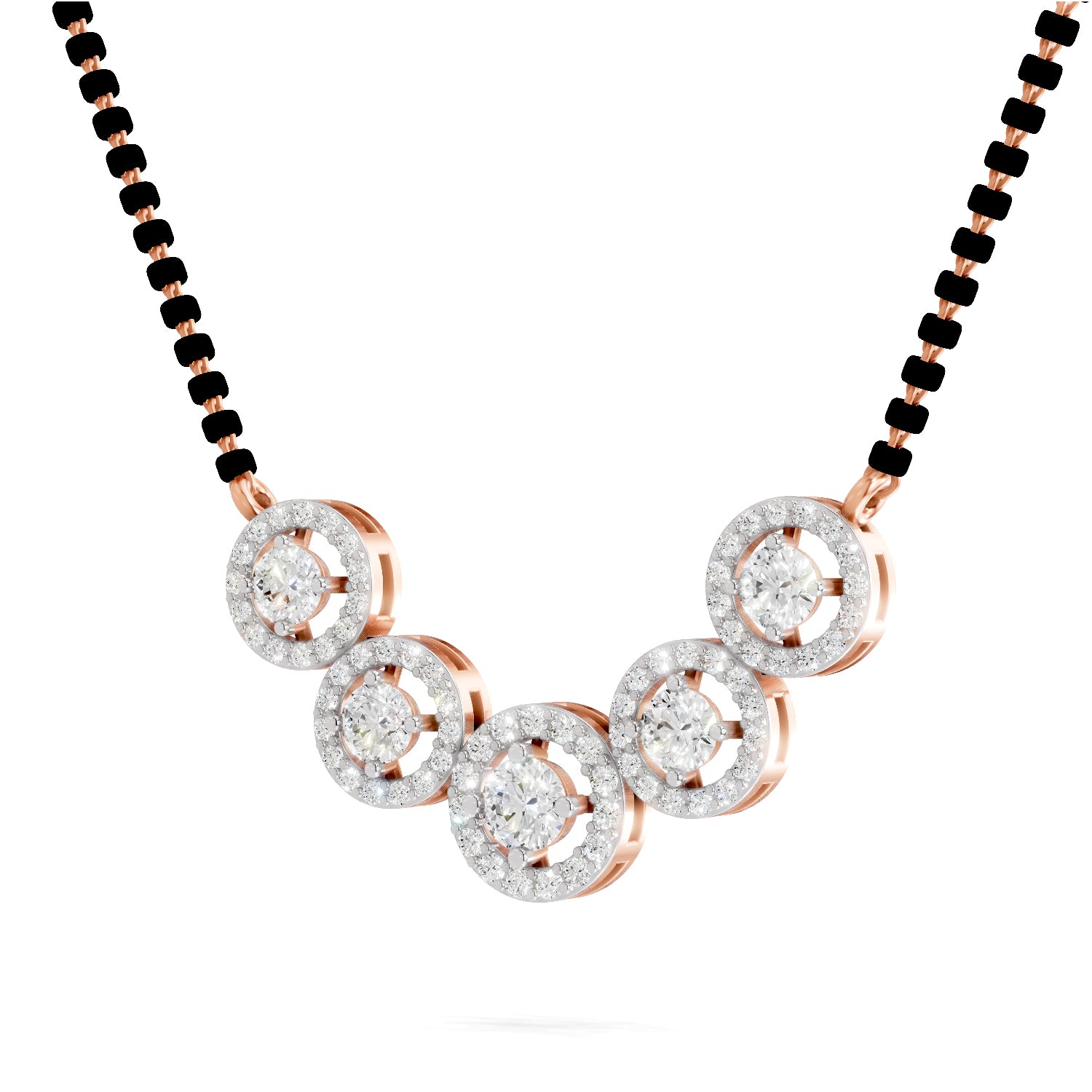 1 Carat Halo Diamond Necklace 14K - Rose Gold