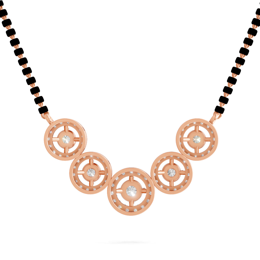 1 Carat Halo Diamond Necklace 14K - Rose Gold
