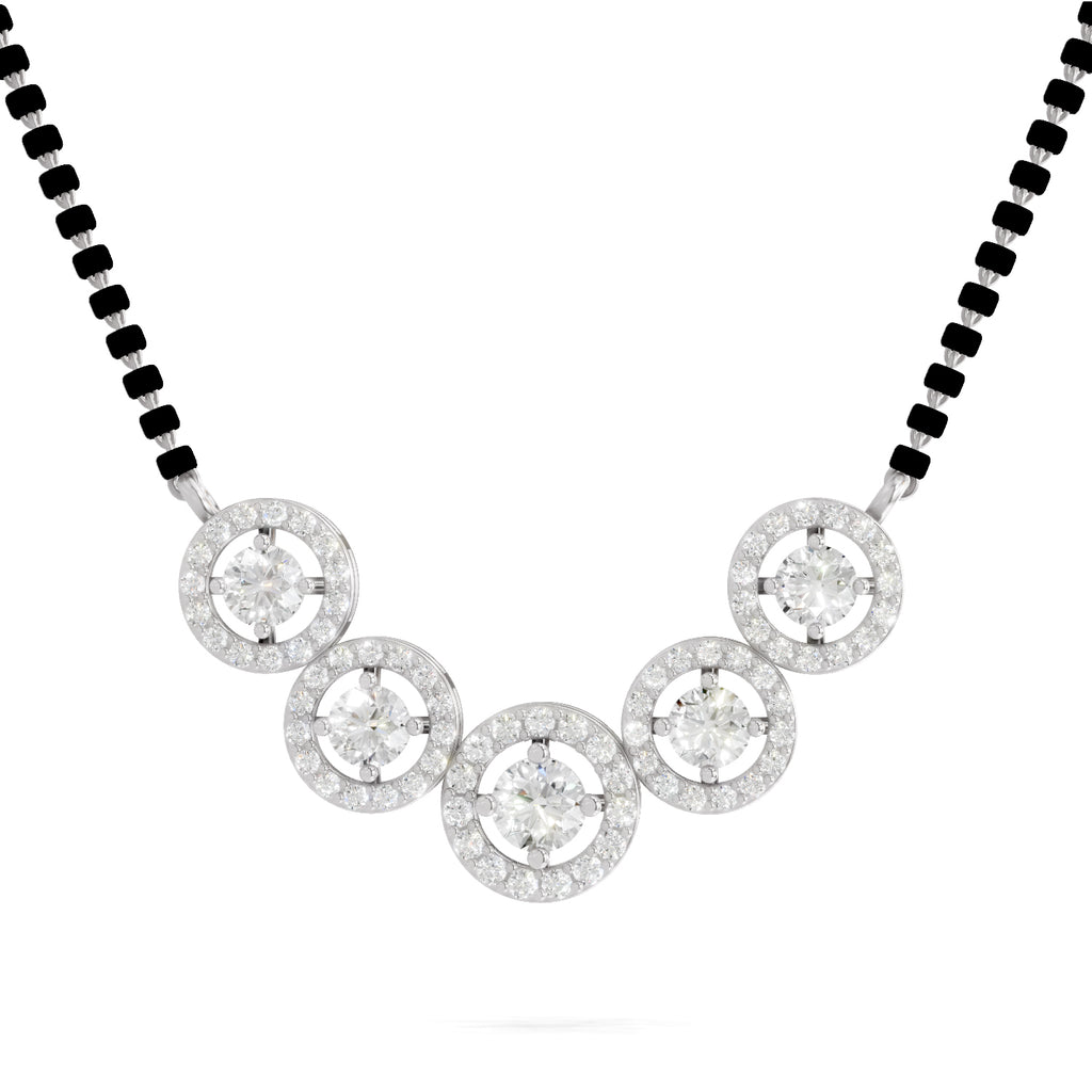1 Carat Halo Diamond Necklace 14K - White Gold