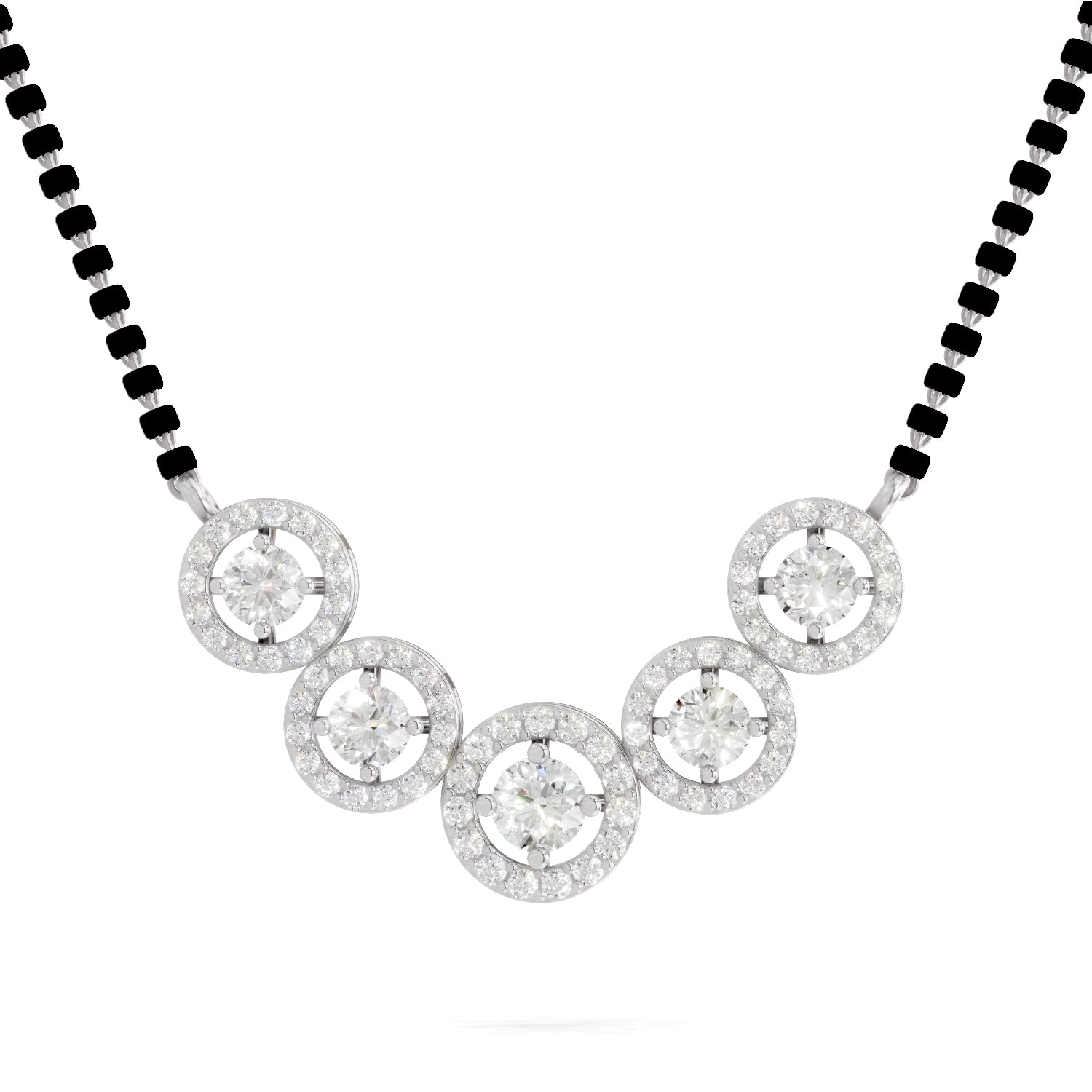 1 Carat Halo Diamond Necklace 14K - White Gold