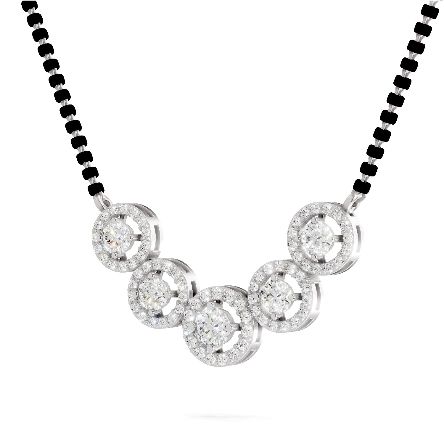 1 Carat Halo Diamond Necklace 14K - White Gold