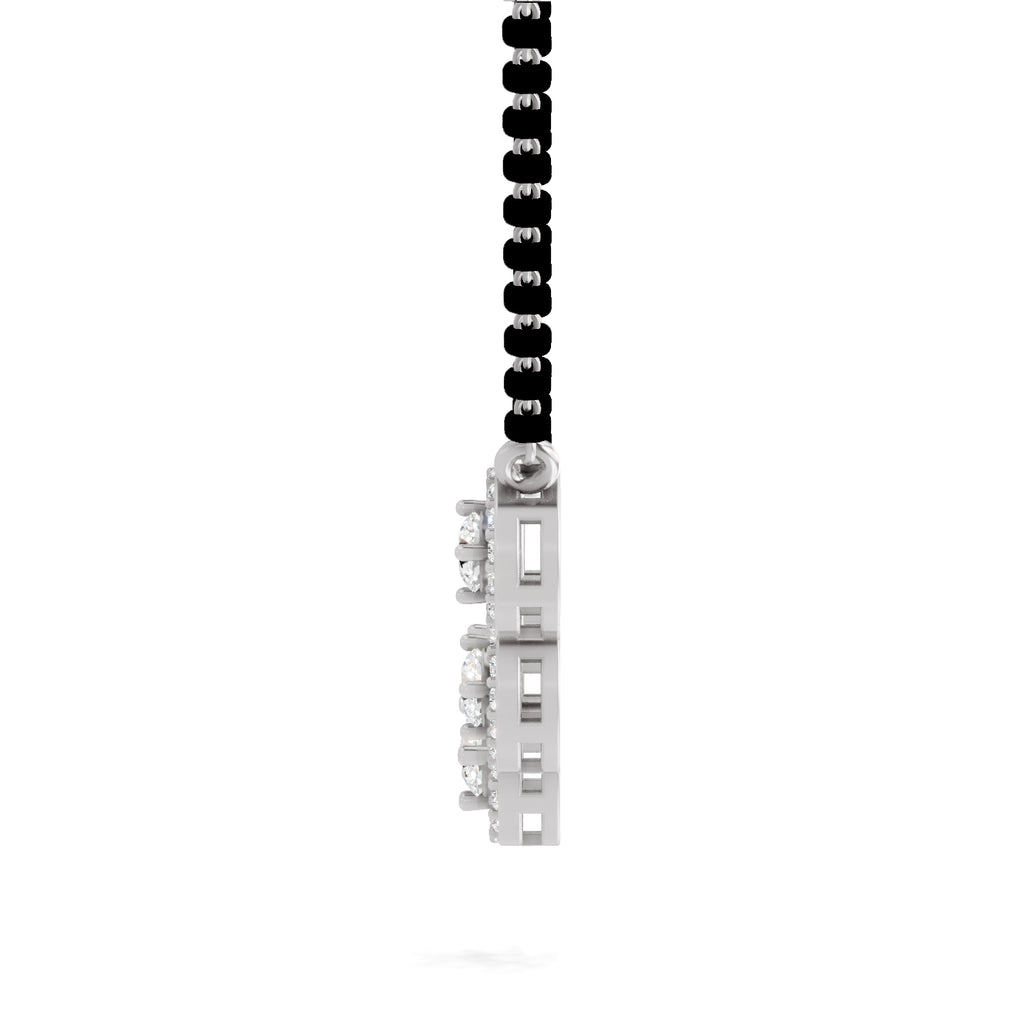 1 Carat Halo Diamond Necklace 14K - White Gold