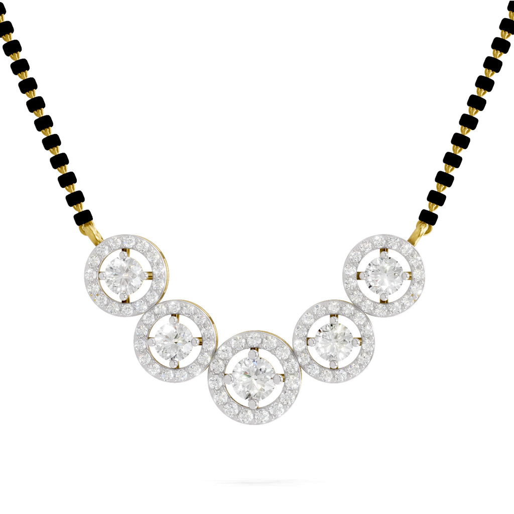 1 Carat Halo Diamond Necklace 14K