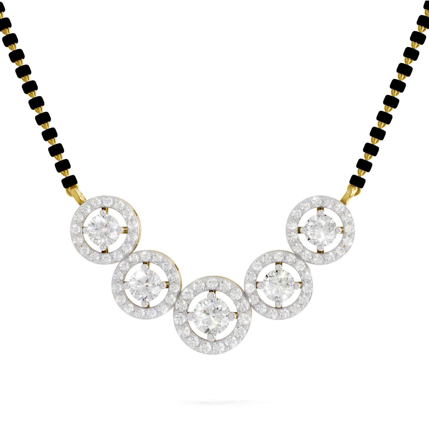 1 Carat Halo Diamond Necklace 14K