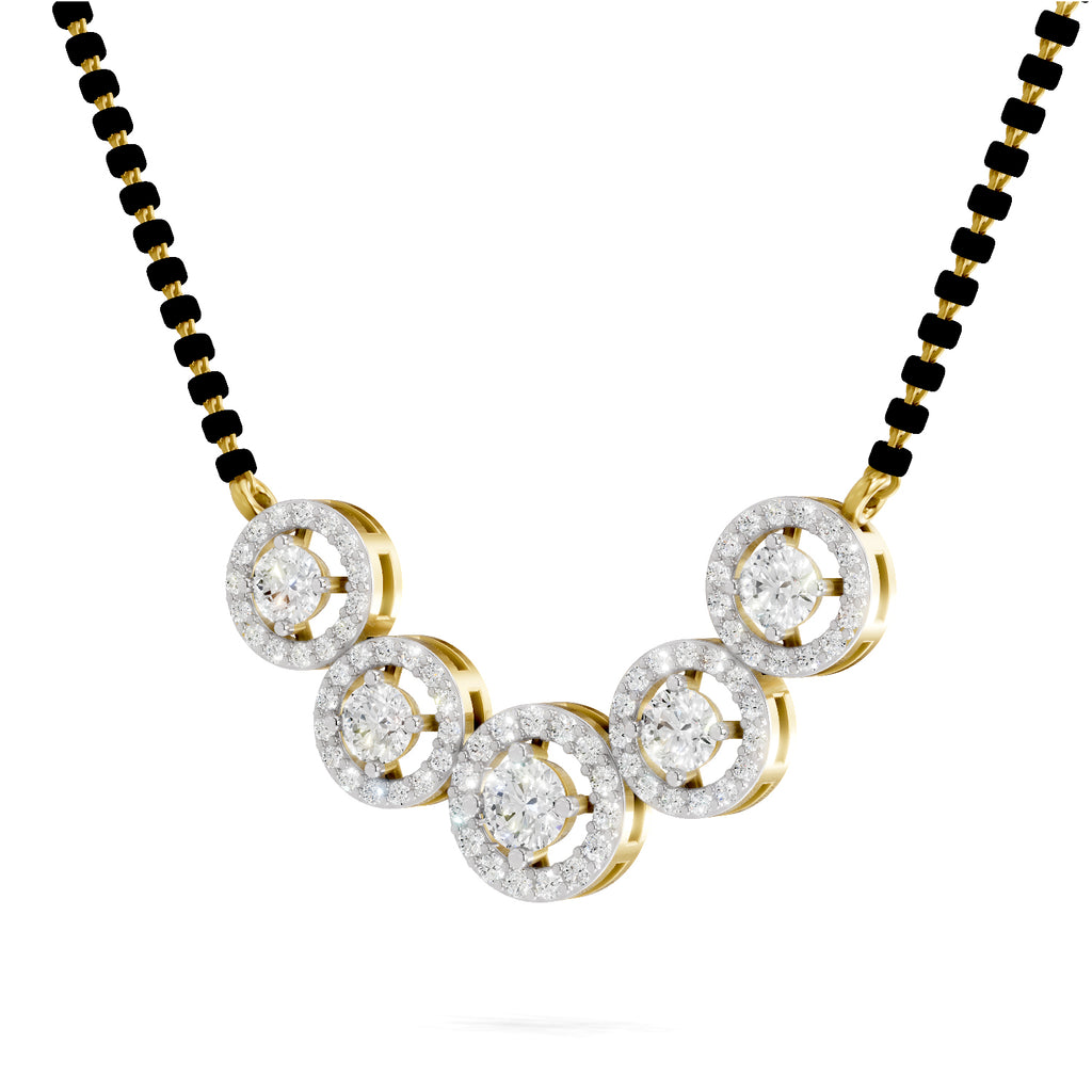 1 Carat Halo Diamond Necklace 14K