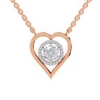 Lustrous Heart Halo Diamond Necklace