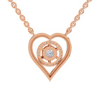 Lustrous Heart Halo Diamond Necklace