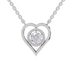 Lustrous Heart Halo Diamond Necklace