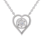 Lustrous Heart Halo Diamond Necklace
