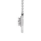 Lustrous Heart Halo Diamond Necklace
