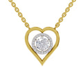 0.61 Carat Heart Halo Diamond Necklace 14K - Rose Gold