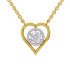 0.61 Carat Heart Halo Diamond Necklace 14K - Rose Gold