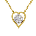 0.61 Carat Heart Halo Diamond Necklace 14K - Rose Gold