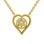 0.61 Carat Heart Halo Diamond Necklace 14K - Rose Gold