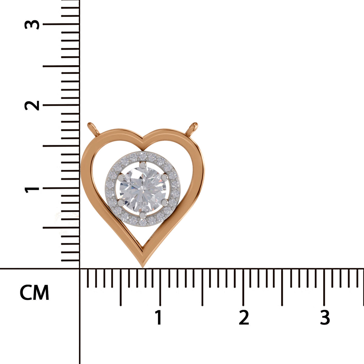 Lustrous Heart Halo Diamond Necklace