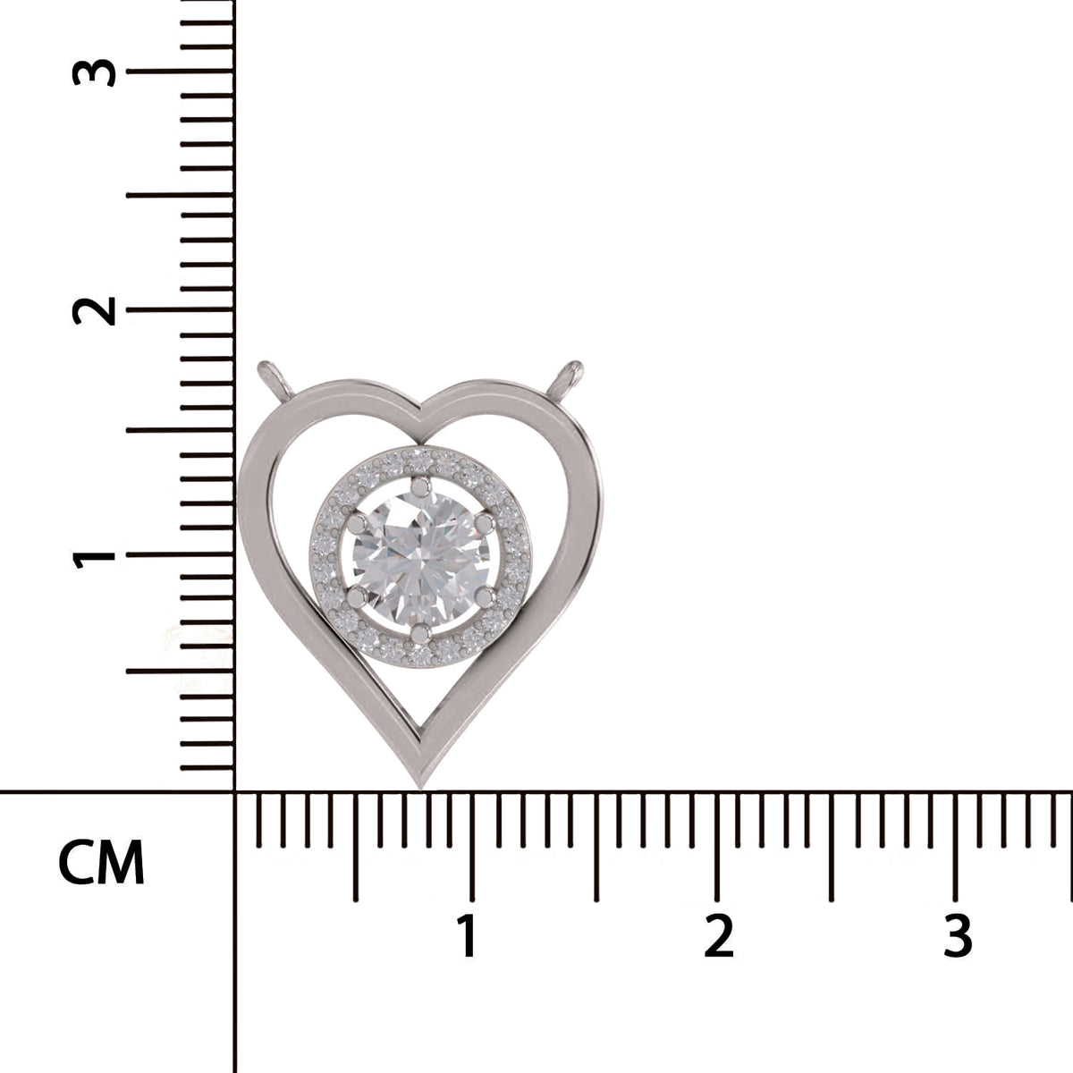 Lustrous Heart Halo Diamond Necklace