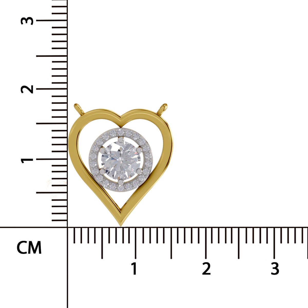 Lustrous Heart Halo Diamond Necklace