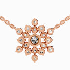 Radiant Round Floral Diamond Necklace