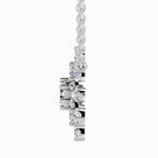 Radiant Round Floral Diamond Necklace