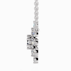 2.04 Carat Round Flower Pendant Necklace 14K - White Gold