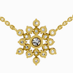 2.04 Carat Round Flower Pendant Necklace 14K