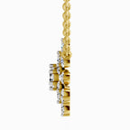 Radiant Round Floral Diamond Necklace