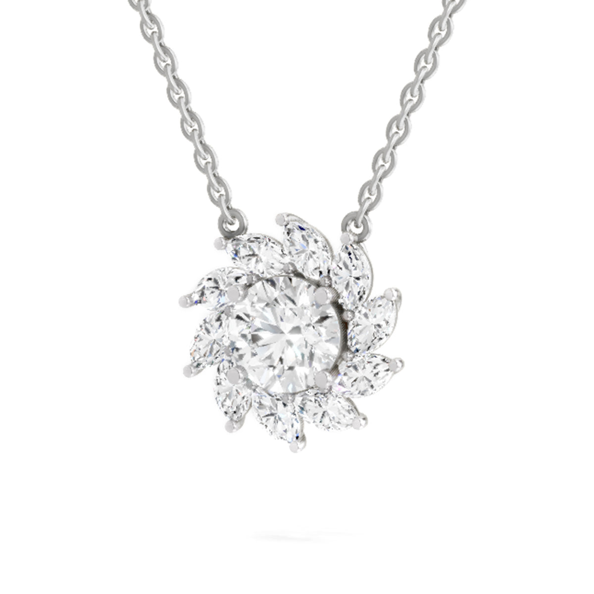Delicate Floral Diamond Necklace