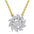 3.30 Carat Floral Diamond Necklace 14K - Rose Gold