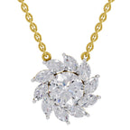3.30 Carat Floral Diamond Necklace 14K - Rose Gold