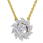 3.30 Carat Floral Diamond Necklace 14K - Rose Gold