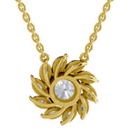 3.30 Carat Floral Diamond Necklace 14K - Rose Gold