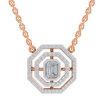 Brilliant Emerald-Cut Halo Diamond Necklace