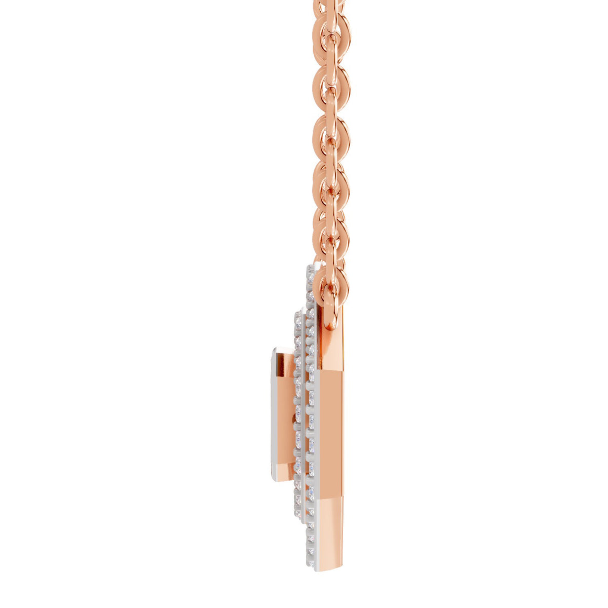 Brilliant Emerald-Cut Halo Diamond Necklace
