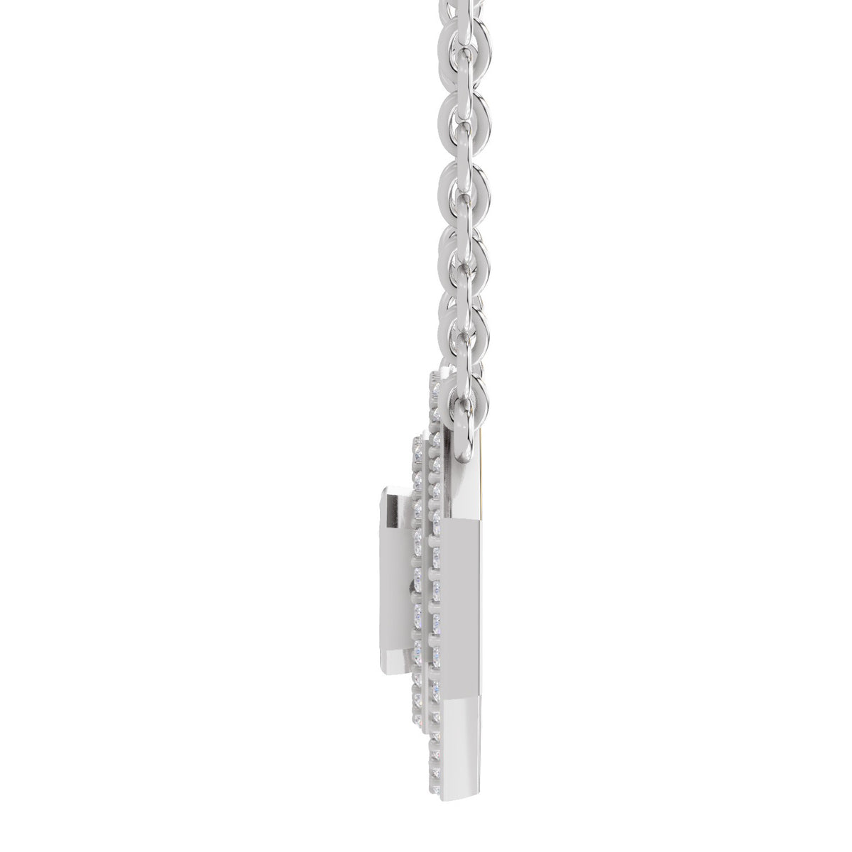 Brilliant Emerald-Cut Halo Diamond Necklace