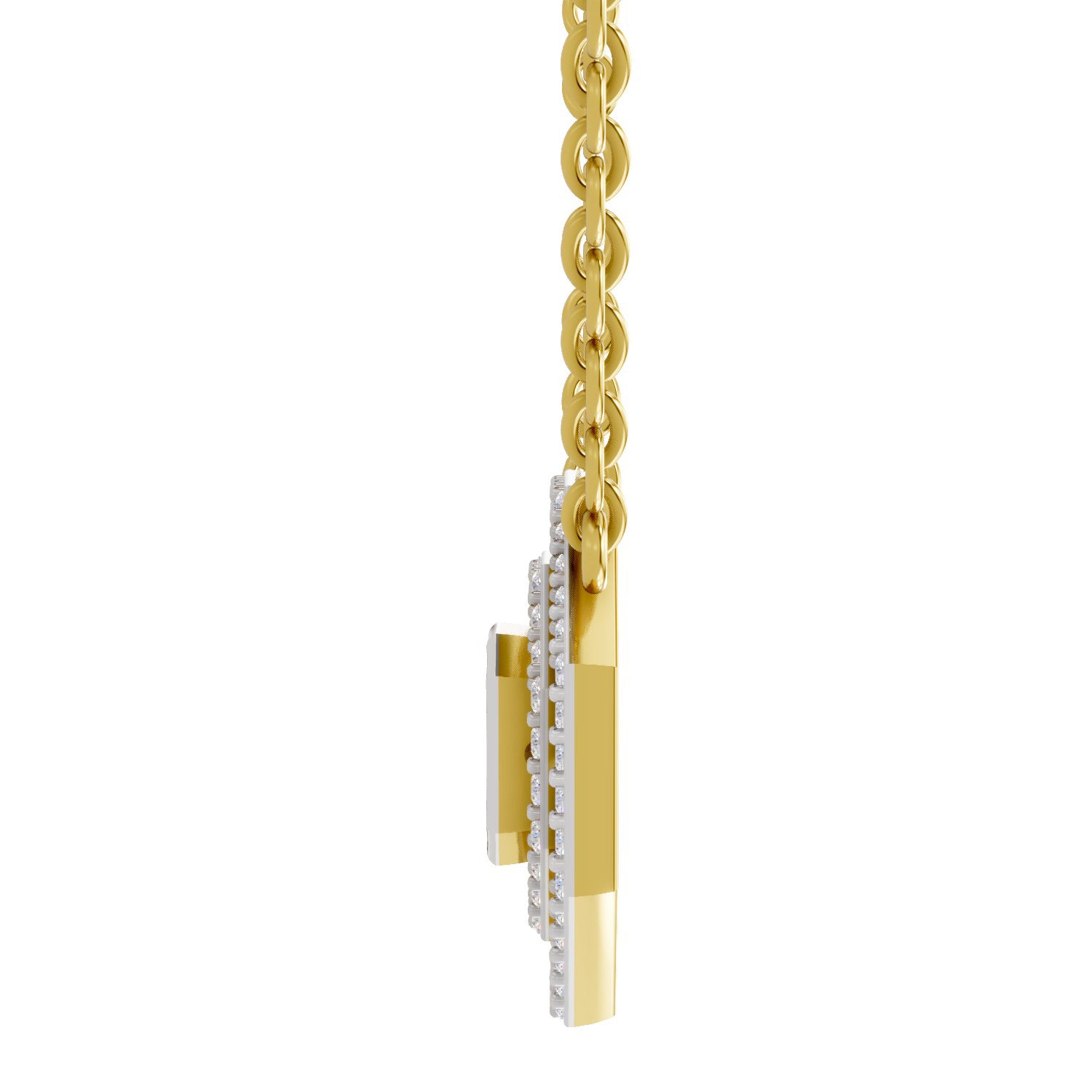 Brilliant Emerald-Cut Halo Diamond Necklace