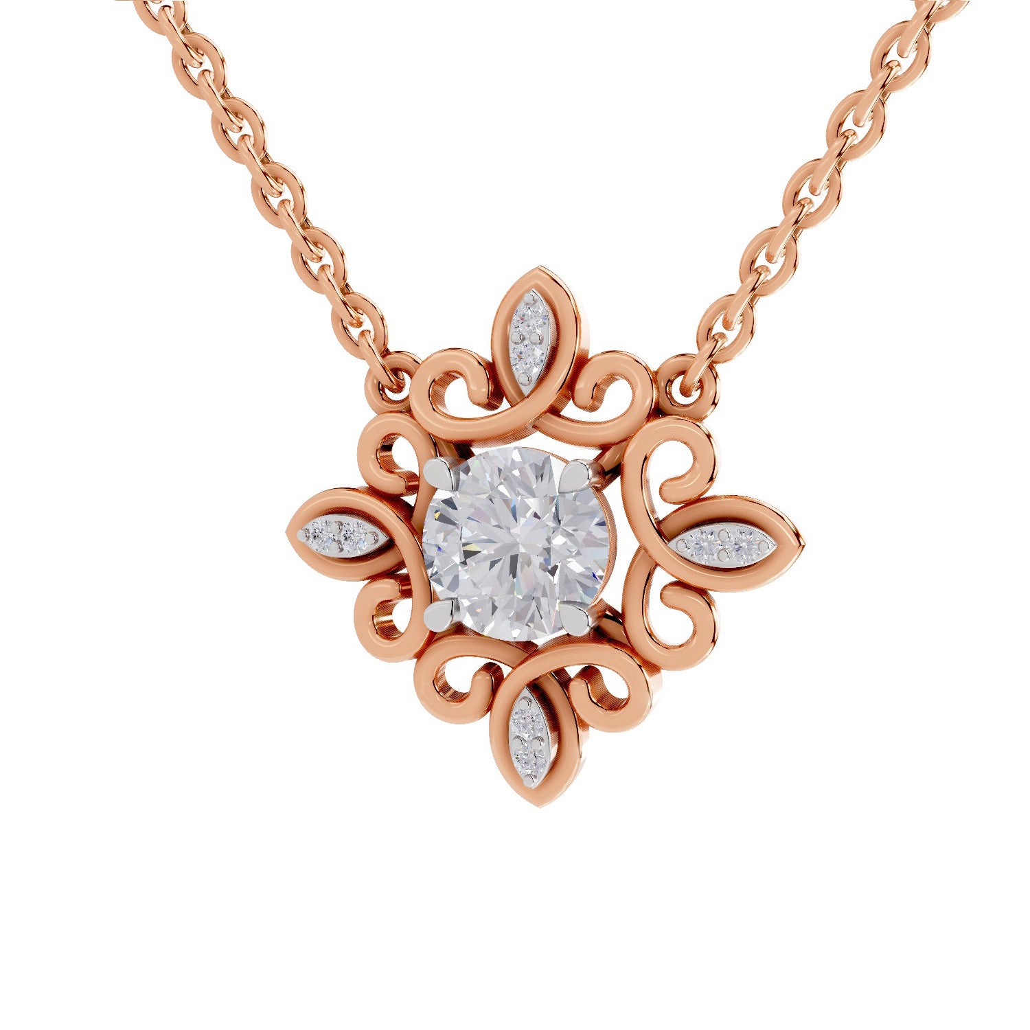 Luminous Halo Diamond Necklace