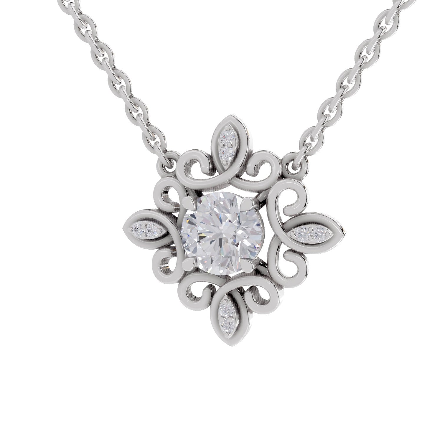 Luminous Halo Diamond Necklace