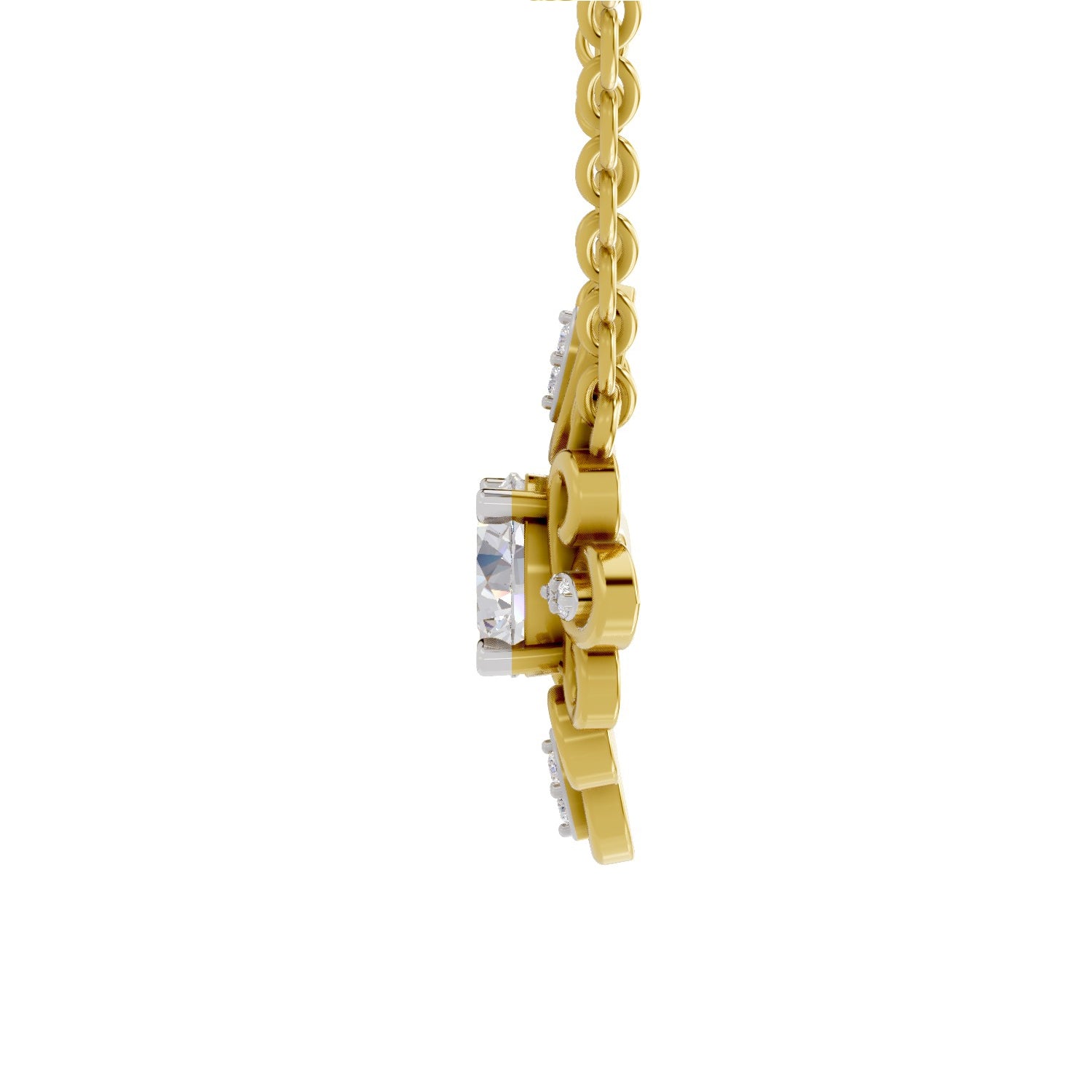 Luminous Halo Diamond Necklace