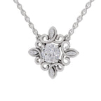 0.84 Carat Halo Diamond Necklace 14K - White Gold