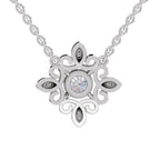 0.84 Carat Halo Diamond Necklace 14K - White Gold