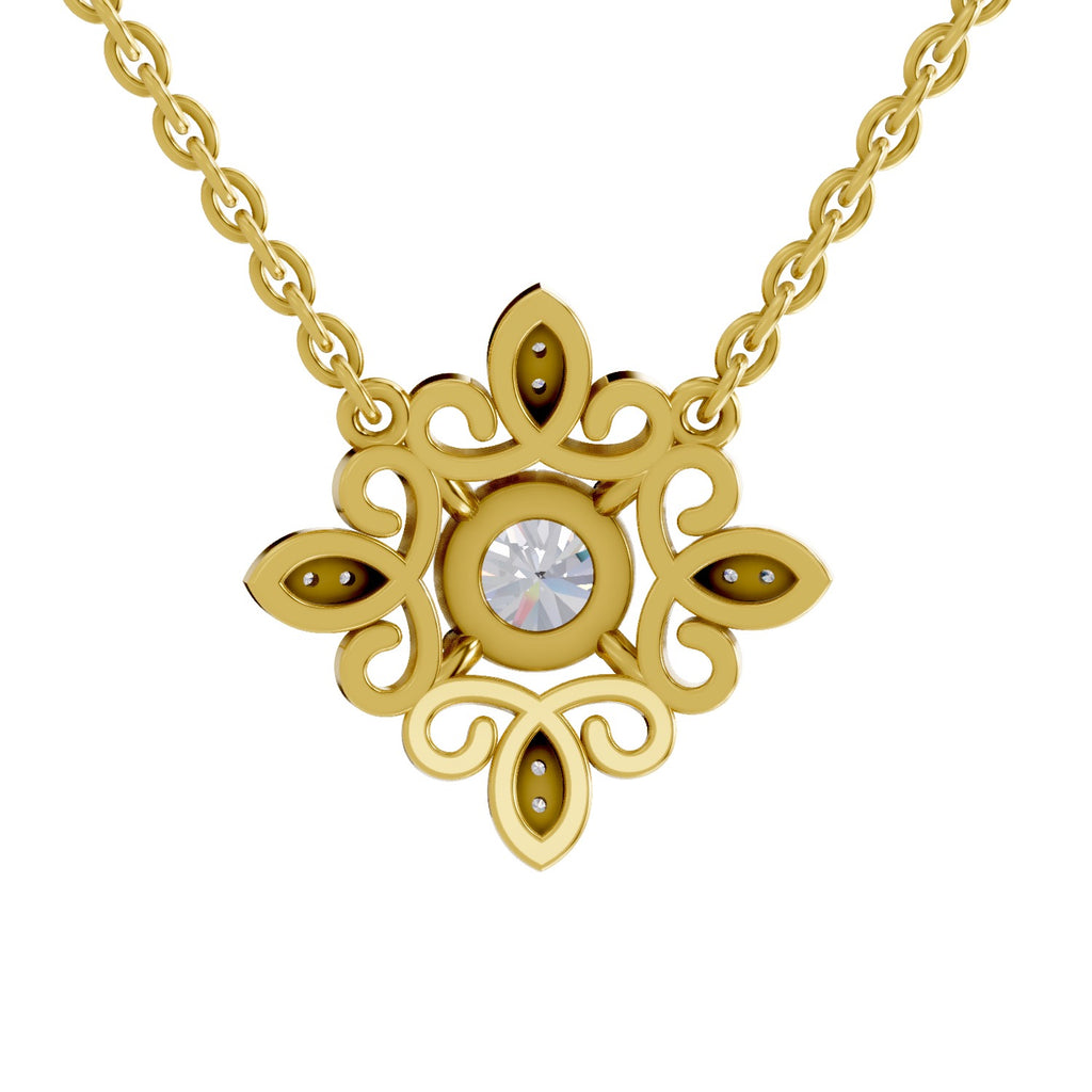 0.84 Carat Halo Diamond Necklace 14K