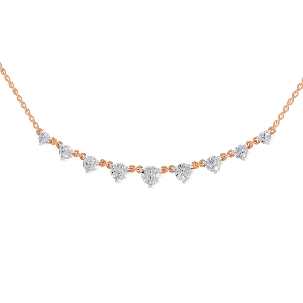 2.97 Carat Diamond Necklace 14K - Rose Gold